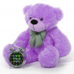 2 Feet Purple Teddy Bear with a Bow